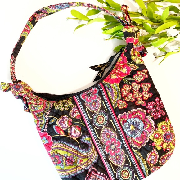 Vera Bradley Mini Black Multi Color Handbag - Picture 2 of 8